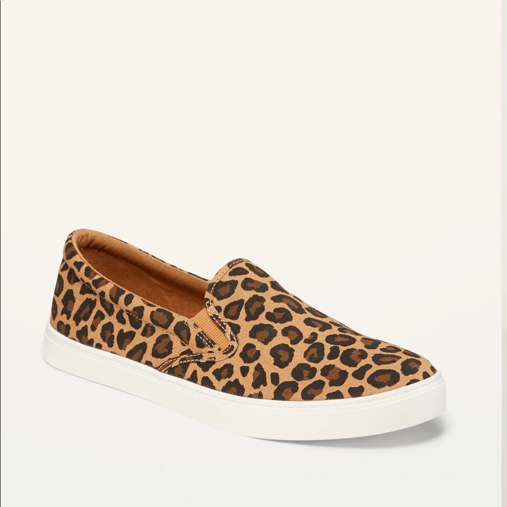 Cheetah Print Canvas Slip-On Sneakers